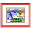 Wild Animals Red Personalized Print