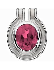 14K White Gold Oval Cut Rhodolite Garnet Pendant -- LIFETIME WARRANTY