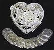 Wedding Ceremonial Arras, or 13-silver plated Coins, with Silver Plated Heart Shaped Treasure Box: Imported and Hand-Made