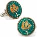 Hand Painted Greece Coin Cufflinks