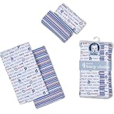 Gerber Flannel Burp Cloths - 4 pack - Boy's Colors