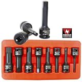 Super Heavy-Duty Hex Driver Impact Socket Set - 1/2 Drive - Metric MM