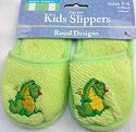 Kids Slippers, Green Dragon, Size 5-6, Great for Halloween Costume