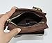 Le'aokuu Mens Genuine Leather Fanny Messenger Shoulder Satchel Waist Bag Pack (Dark Brown)