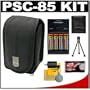 Canon PowerShot PSC-85 Carrying Case + (4) Batteries & Charger + Tripod + Accessory Kit for A490, A495, A800 IS, A1100 IS, A1200 IS, A2100 IS, SX110 IS & SX120 IS Digital Cameras