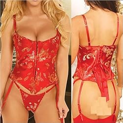 Dragon Print Tapestry Bustier in Plus Sizes 40 42 44 Red