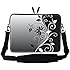 15 15.6 inch Gray Black Swirl Design Laptop Sleeve Bag Carrying Case with Hidden Handle & Adjustable Shoulder Strap for 14" 15" 15.6" Apple Macbook, Acer, Asus, Dell, Hp, Sony, Toshiba, and More