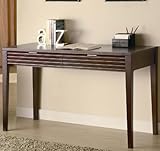 Home Office Desk with Drawers in Warm Brown Finish