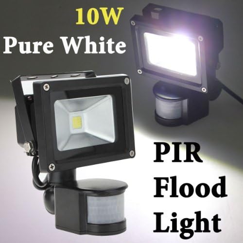 10W White 800LM PIR Motion Sensor Security LED Flood Light 85-265V