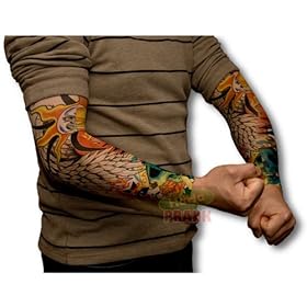  Bundle Monster 10pc Fake Temporary Tattoo Sleeves Body Art Arm Stockings Accessories - Designs Tribal, Dragon, Skull, and Etc.