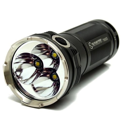  SUNWAYMAN T60CS Rechargeable LED Flashlight with 3 x CREE XM-L U2 LED - 2100 Lumens - Uses 6 x CR123A or 3 x 18650 