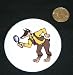 3 button / pin printed with dog, detective, mystery