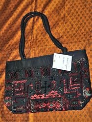 Black Boho Banjara Gypsy India Sari Tapestry Handbag Purse