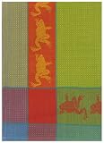 Waffle Weave 100% Cotton Frog Tangelo Dishtowel 18" X 28" Set / 6