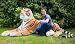LIFESIZE 7' Plush Bengal Tiger - (Shrinkable)