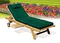 JATI GRADE A TEAK SUN LOUNGER LUXURY WITH GREEN CUSHION