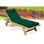 Teak Sun Lounger Luxury with Green Cushion
