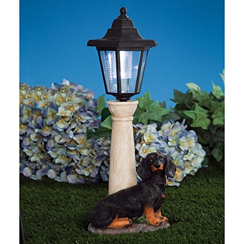 New Solar Light Dog Lantern Garden Statue Led Sculpture Outdoor Decor