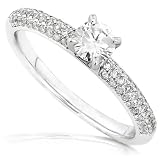 1/2ctw 14k White Gold Round Brilliant Diamond Engagement Ring (HI/I1-I2)