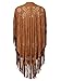 Persun Women Geo Cut Out Asymmetric Tasseled Summer Cover-up Kimono