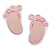 RAYHER - Holzstreuteil Baby Füße, 2cm, mit Klebepunkt, SB-Btl 12Stück, babyrosa