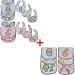 Baby : 3 Matching Sets, 6-Pack Safari Baby Bib & Burp Cloths, Pink