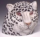 Leopard Vase, Snow Leopard Cat Porcelain Sculpture Vase original hand made ceramic Leopard Vase, Snow Leopard Cat Porcelain Sculpture Vase original hand made ceramic
