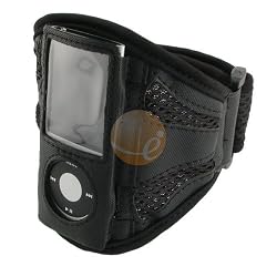 eForCity Airmesh Armband / Sportband with case for iPod Gen4 Nano, Black