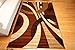 Feraghan/New City Contemporary Black Modern Wavy Circles Wool Area Rug, 2' x 3', Brown/Beige