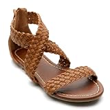 Ollio Women's Cross Braided Flat Sandal Shoes