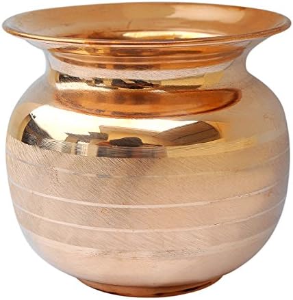 Dungri India CraftChirstmas Sale -Dungri India Ayurvedic Water Pitcher Pure Copper Lota Kalash (Pot) for Alternative Health Product, Capacity 1 Liter / 33 Oz Embossed Style