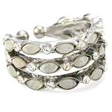 Sorrelli Snow Bunny Neutral Crystal Petal Band