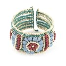 Beaded Turquoise Flower Bracelet