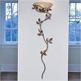 Kenroy Home 20624GLBR Flower vine Wallchiere Golden Bronze finish with Amber glass shade