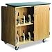Diversified Woodcrafts 4701K Solid Oak Wood Mobile Microscope Storage Cabinet with Plastic Laminate Top, 500lbs Capacity, 48" Width x 40" Height x 24" Depth
