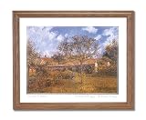 Camille Pissarro French Landscape House Flowers Home Decor Wall Picture Oak Framed Art Print