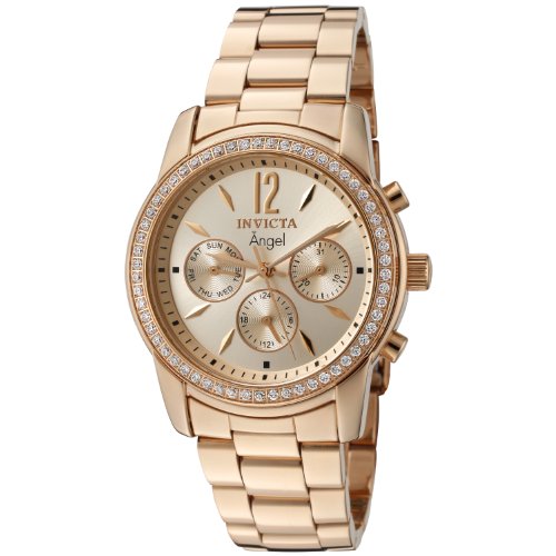 Invicta Women's 11774 Angel Rose Tone Dial 18k Rose Gold Ion-Plated Stainless Steel Watch