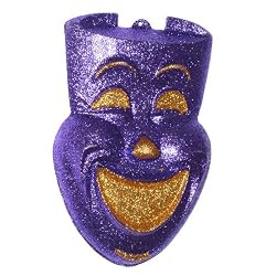 Large Glitter Comedy Mask Mardi Gras Decoration