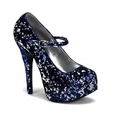Women's Teeze-07Sq, 5 3/4" Sequins Maryjane With Concealed Platform