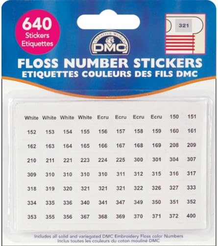 Neww Floss Number Stickers-500/Pkg Neww
