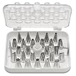 Ateco 29-Piece Plastic Decorating Tube Set with Hinged Storage Box