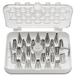 Ateco 29-Piece Stainless Steel Decorating Tube Set with Hinged Storage Box