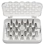 Ateco 29-Piece Stainless Steel Decorating Tube Set with Hinged Storage Box