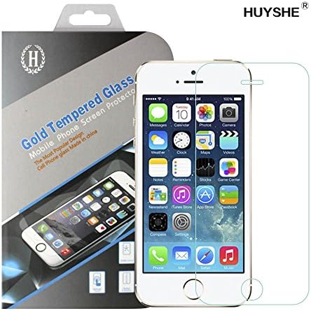 Iphone SE/5S/5/5C screen protector, HUYSHE [Tempered Glass] 0.3mm Asahi Glass iPhone 5/5s/5 99% Touch-screen HD Clear Glass Screen Protector[Lifetime Warranty]
