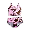 405 South by Anita G Designer Clothes - Girls 2 Piece Tankini Bathing Suit, Pink, Brown (Size 4)