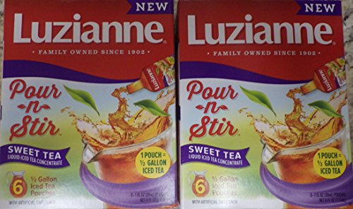 Luzianne Pour N Stir Sweet Tea 6 in a Pack 1/2 Gallon Pouches 6 Oz. (2 Pack)