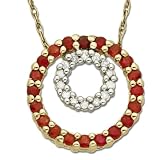 14k Yellow Gold Ruby and Diamond Interchangeable Circle Pendant