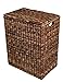 BIRDROCK HOME Abaca Divided Laundry Hamper - Hand Woven - Machine Washable Cotton Canvas Liners
