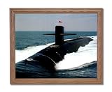 US Navy Ballistic Missile Submarine Military Wall Picture Oak Framed Art Print