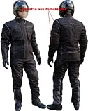 Produkt-Bild: NEUER MOTORRADKOMBI 3/4 JACKE + HOSE - TEXTIL mit LEDEREINS&Auml;TZEN - ATMUNGSAKTIV u. WINDABWEISEND